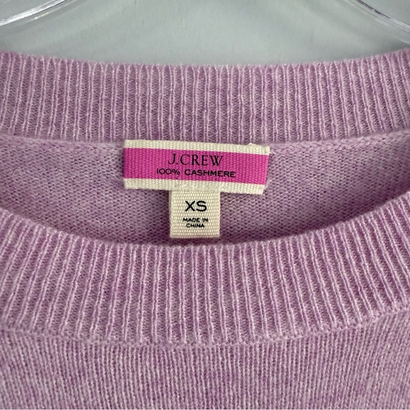 J. Crew Cashmere Classic Fit Crewneck Sweater with Embroidery Pink XS BA402 - Picture 6 of 13